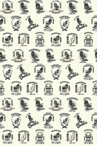 Beige Barber Bliss self-adhesive wallpaper by Fancy Walls
