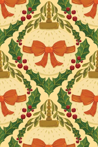 Fancy Walls Bows and Bubbles Beige Orange traditional wallpaper