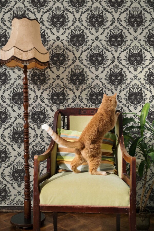 Baroque Gothic Cats Wallpaper