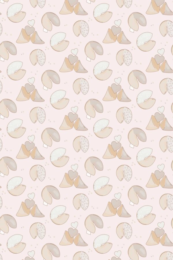 Fancy Walls Beige Fun wallpaper for Bakery walls in Cute Kawaii style self-adhesive wallpaper.