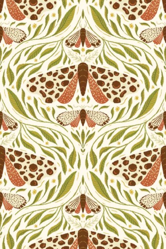 Fancy Walls Moths in Light Red removable wallpaper