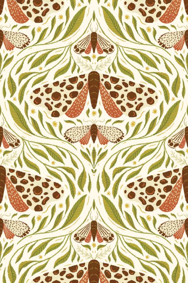 Fancy Walls Moths in Light Red removable wallpaper