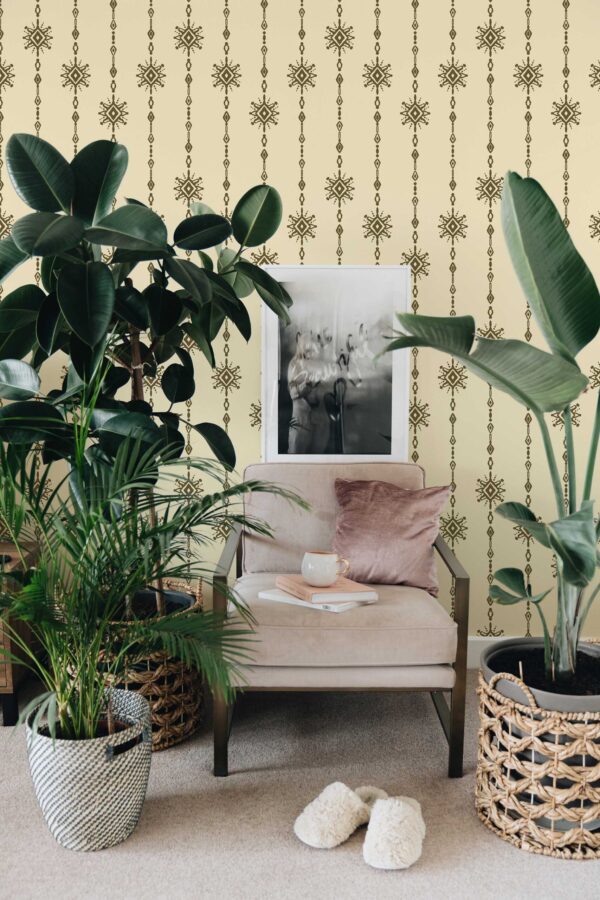 Fancy Walls Bead curtains Beige self-adhesive wallpaper