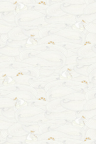 Pattern repeat of Beige Nursery Voyage removable wallpaper design