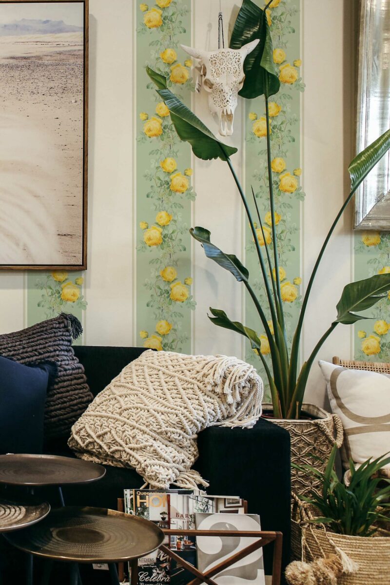 Beige Retro Roses self-adhesive wallpaper from Fancy Walls