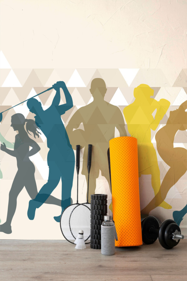Fancy Walls beige sports wall mural peel and stick.