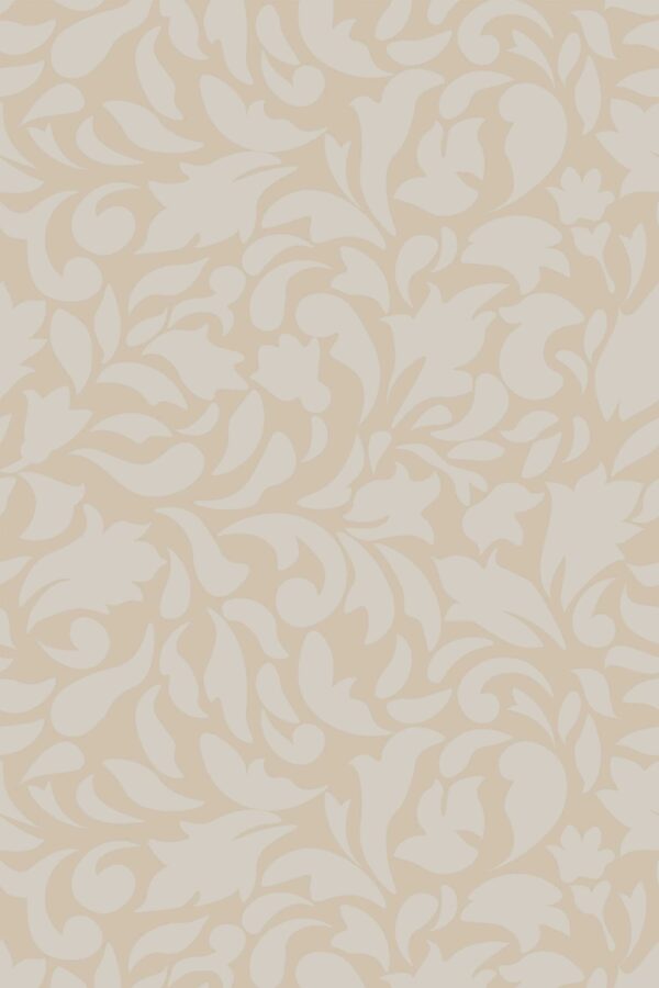 Tan Paisley Layne Botanical Wallpaper