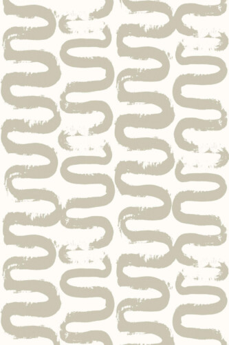 Pattern repeat of Beige Wiggle Brush removable wallpaper design
