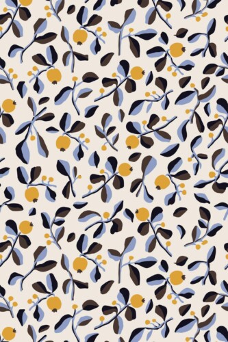 Pattern repeat of Berry autumn removable wallpaper design