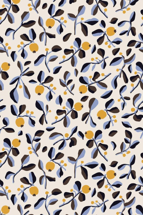 Pattern repeat of Berry autumn removable wallpaper design