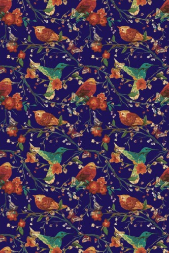 Fancy Walls unpasted wallpaper featuring Enchanted Bird Mosaic