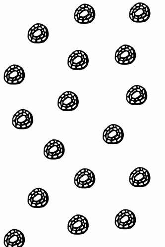 Pattern repeat of Black and white abstract circle removable wallpaper design