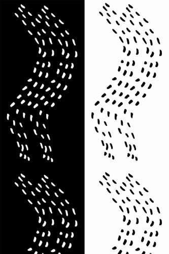 Pattern repeat of Black and white abstract removable wallpaper design
