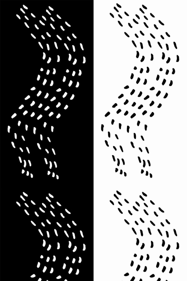 Pattern repeat of Black and white abstract removable wallpaper design
