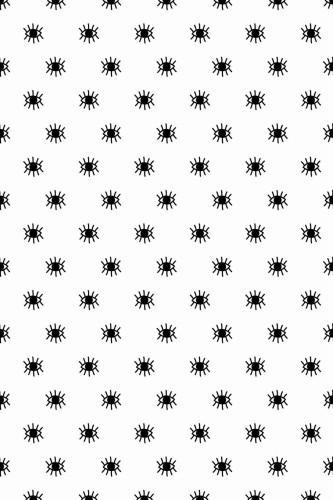 Pattern repeat of Black and white eyes removable wallpaper design