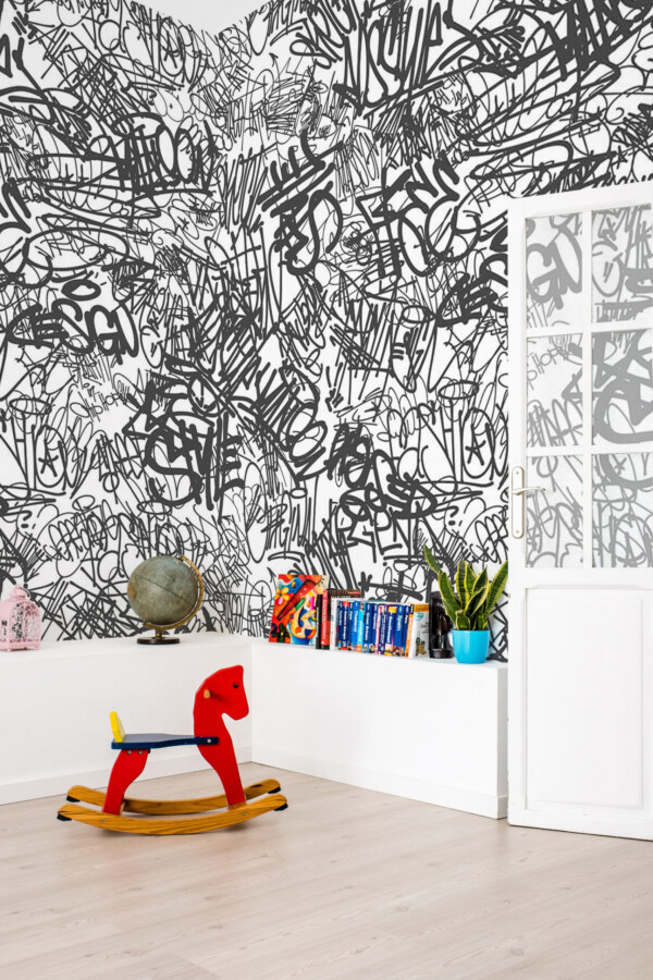 Novelty patterned Urban Graffiti Fancy Walls wall paper mural