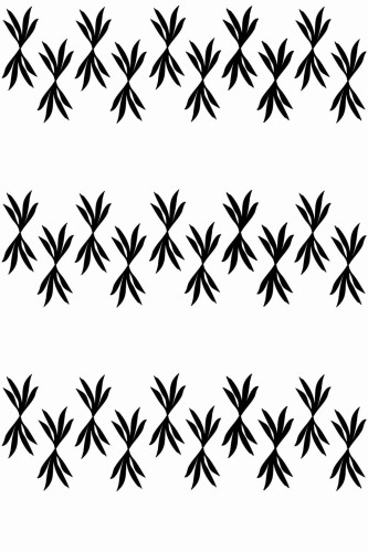 Pattern repeat of Black and white leaf stripe removable wallpaper design
