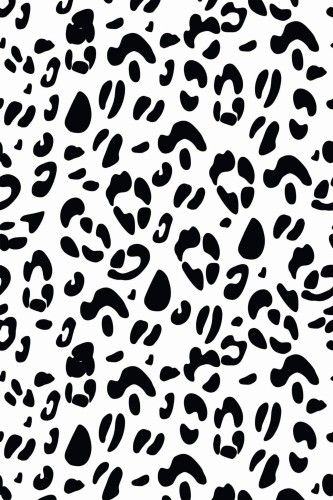 Pattern repeat of Black and white leopard print removable wallpaper design