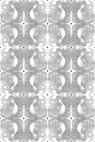 Fancy Walls Black and white Line art peel and stick wallpaper in Art deco style.