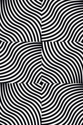 Pattern repeat of Black and white Op Art removable wallpaper design