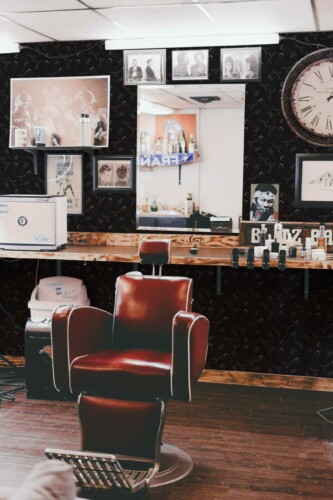 Fancy Walls peel and stick wallpaper in NoirBarb design