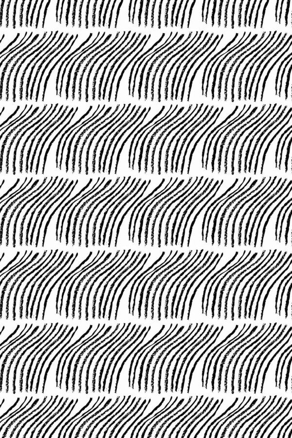 Pattern repeat of Black brush stroke removable wallpaper design