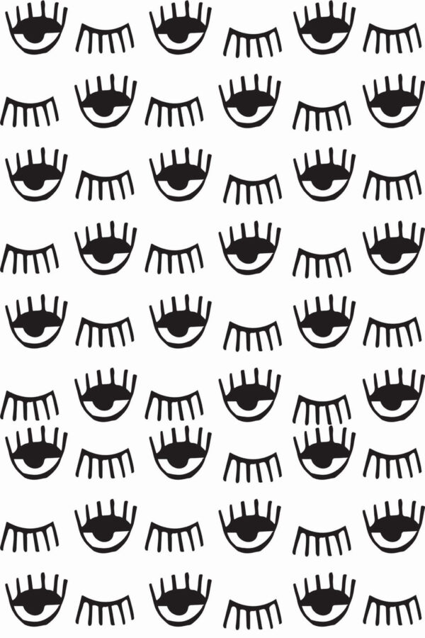 Pattern repeat of Blinking eyes removable wallpaper design