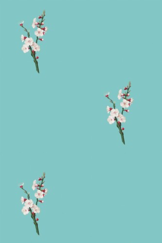 Pattern repeat of Blooming blossom removable wallpaper design