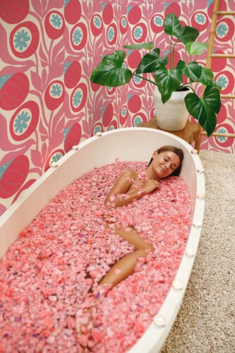 Fancy Walls Peel and Stick Wallpaper in PoppyBlush Design