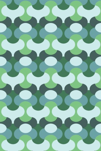 Pattern repeat of Blue and green retro removable wallpaper design