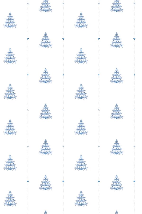 Blue and white Christmas peel and stick wallpaper by Fancy Walls