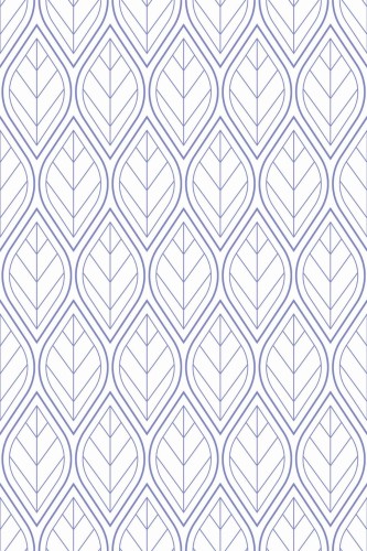 Pattern repeat of Blue and white geometric leaf removable wallpaper design