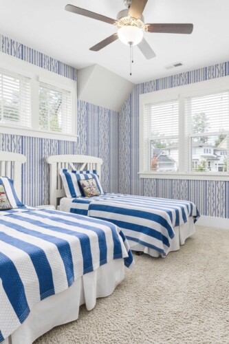 Fancy Walls Blue stripes Blue and white removable wallpaper