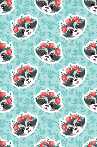Fancy Walls Blue Animal wallpaper for Kids room walls in Cute Kawaii style traditional wallpaper.