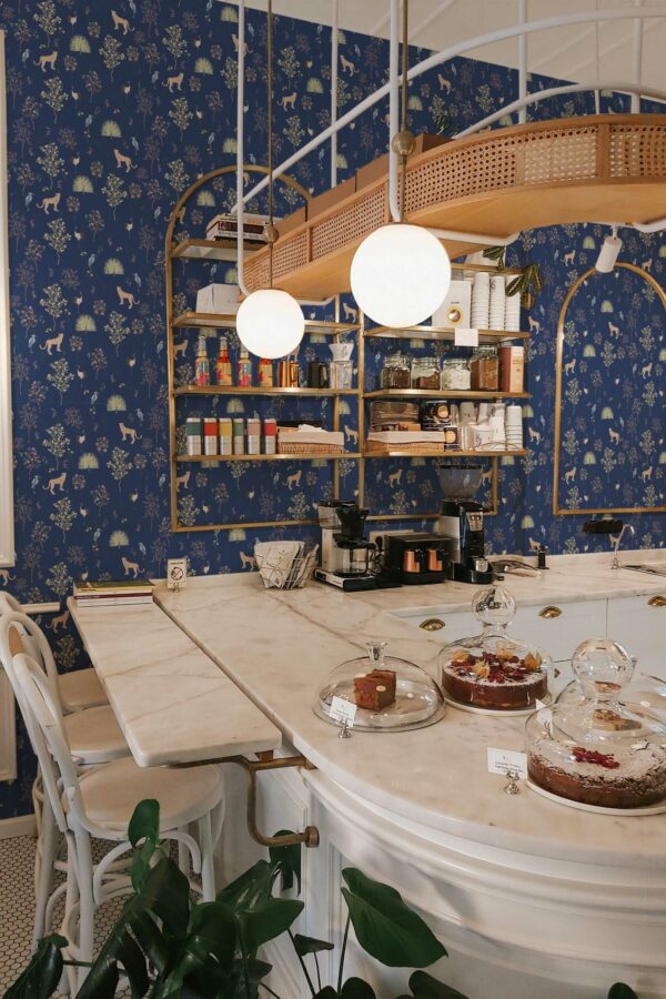 Dark blue animalistic self-adhesive design by Fancy Walls