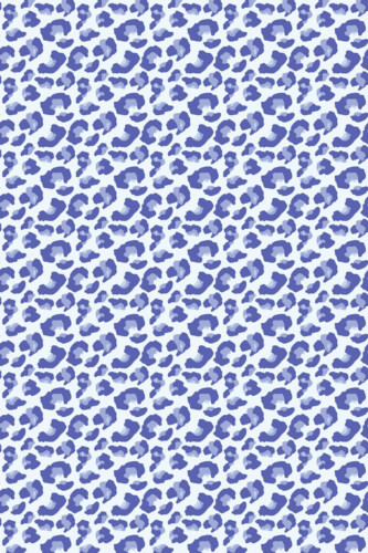 Pattern repeat of Blue cheetah print removable wallpaper design
