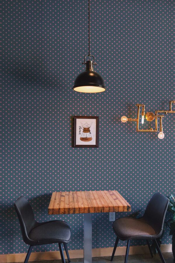 Self-adhesive wallpaper with blue Christmas candy by Fancy Walls