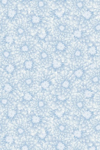Pattern repeat of Blue chrysanthemum removable wallpaper design