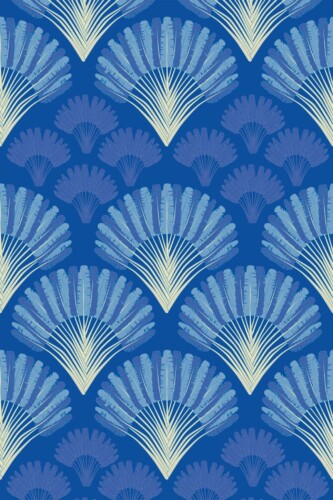 Pattern repeat of Blue Coastline removable wallpaper design
