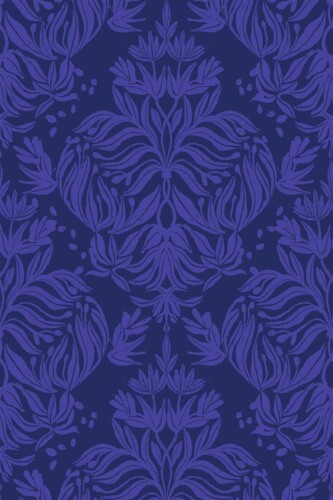 Fancy Walls peel and stick wallpaper with purple damask pattern