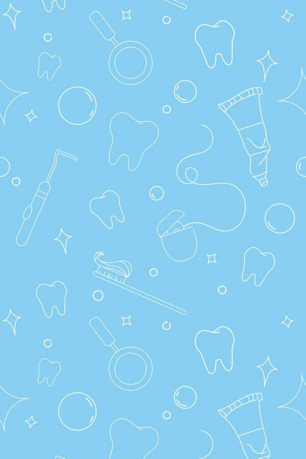Blue Dental Illustrations Wallpaper