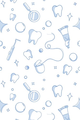Blue and white removable wallpaper for dentist walls by Fancy Walls