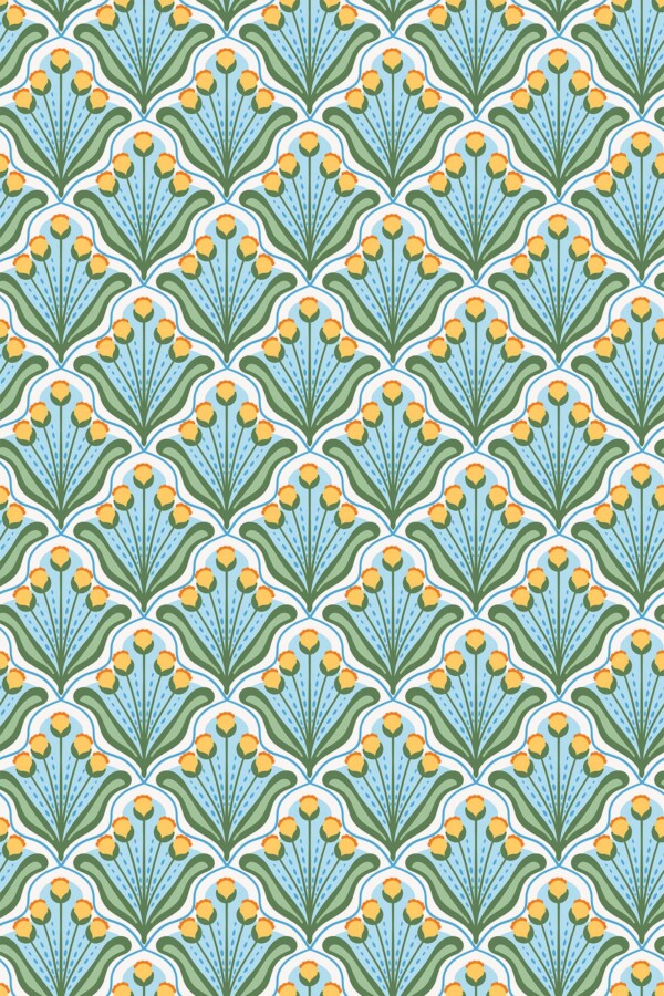 Art Deco Biophilic Wallpaper