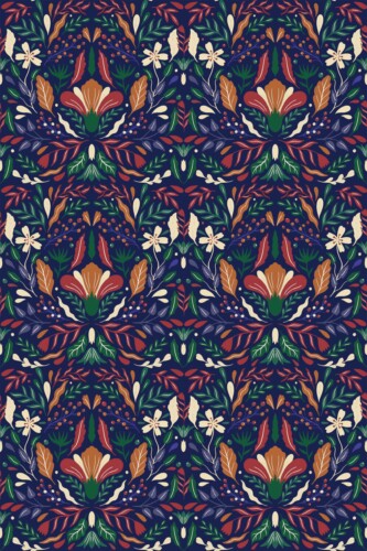 Fancy Walls Blue Floral wallpaper for Living room walls in Scandinavian style self-adhesive wallpaper.