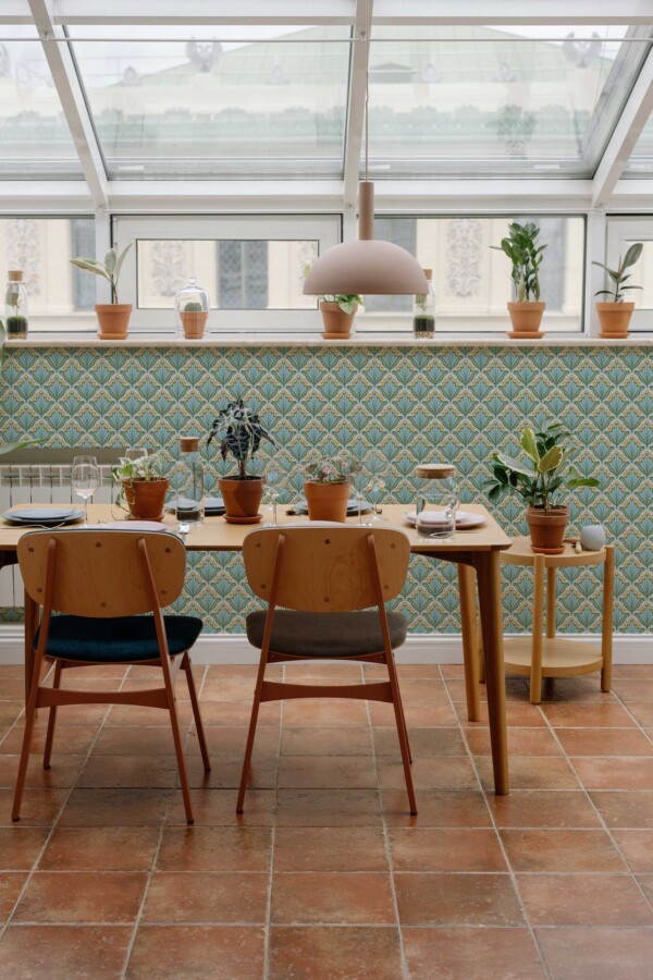 Art Deco Biophilic Wallpaper