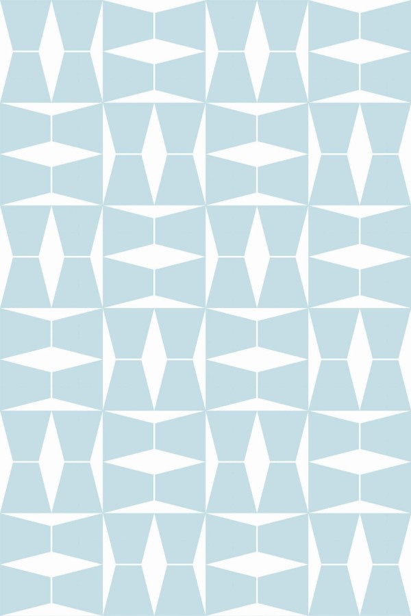 Pattern repeat of Blue geometric removable wallpaper design