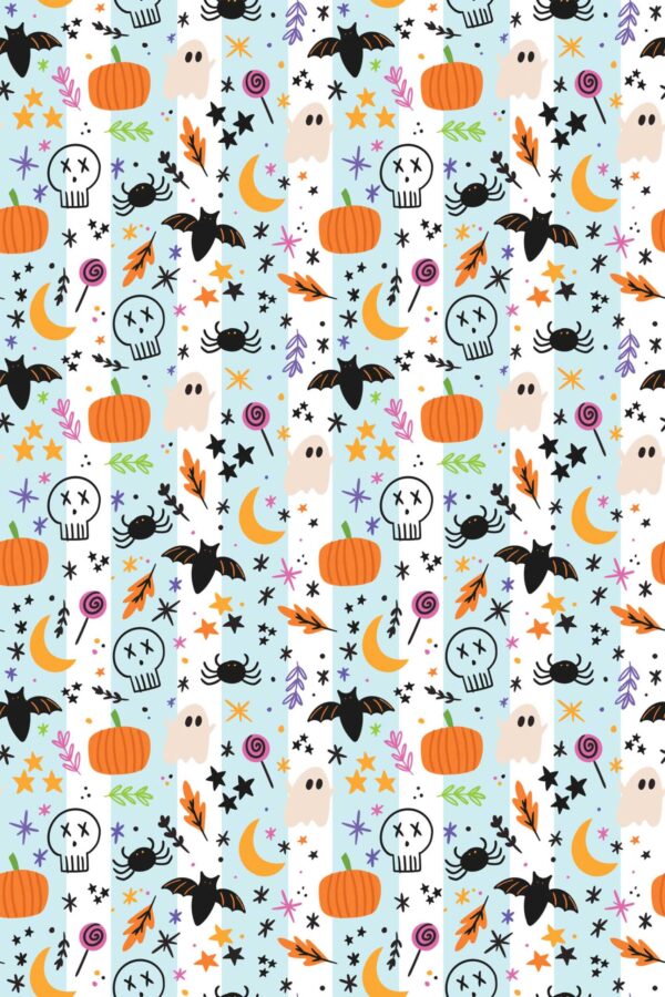 Blue Halloween peel and stick wallpaper by Fancy Walls