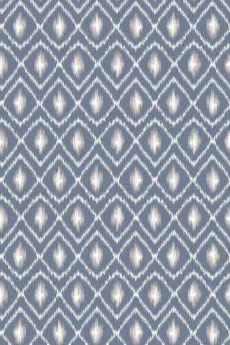 Pattern repeat of Blue ikat removable wallpaper design
