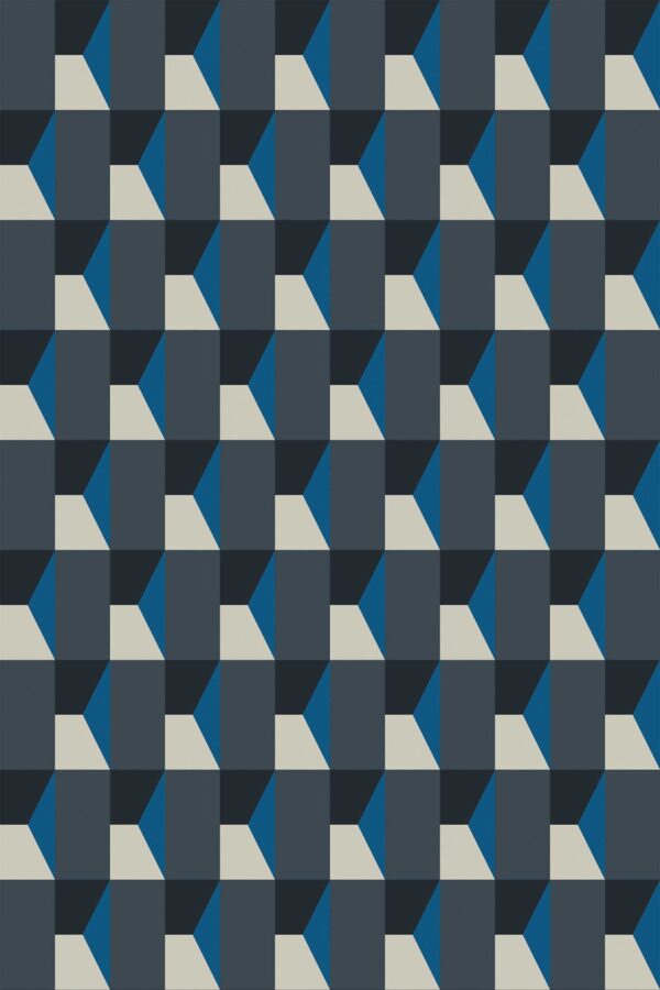 Traditional wallpaper with 3D geometric design from Fancy Walls