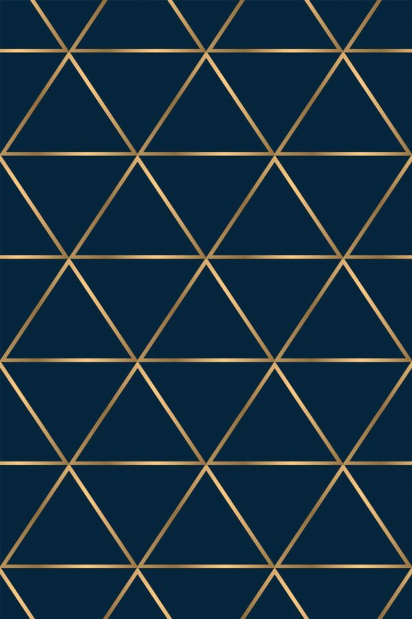 Pattern repeat of Blue luxury geometric removable wallpaper design